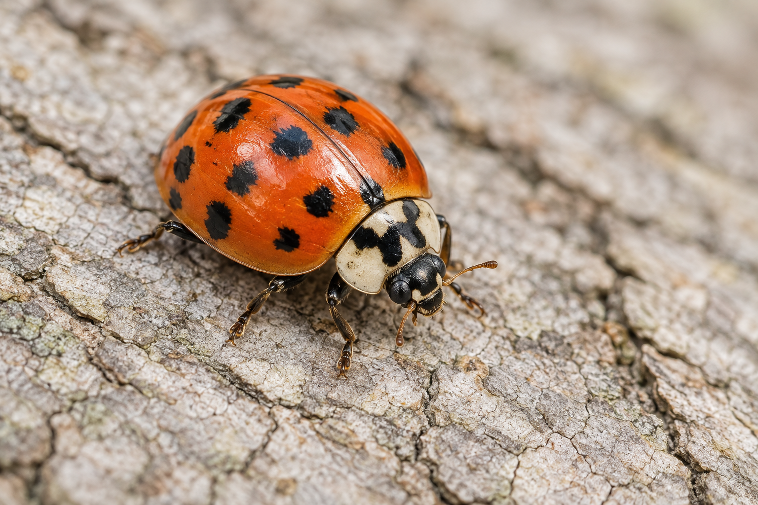 AI-generated illustration depicting a multicolored Asian lady beetle